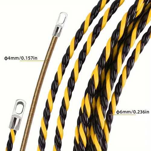 30m Flexible Wire Cable Puller Kit - Professional Fish Tape for Electrical & Telecom Installation