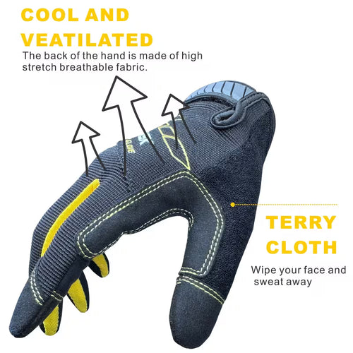 Performance Work Gloves - Touch Screen Compatible Mechanic Gloves for Electricians
