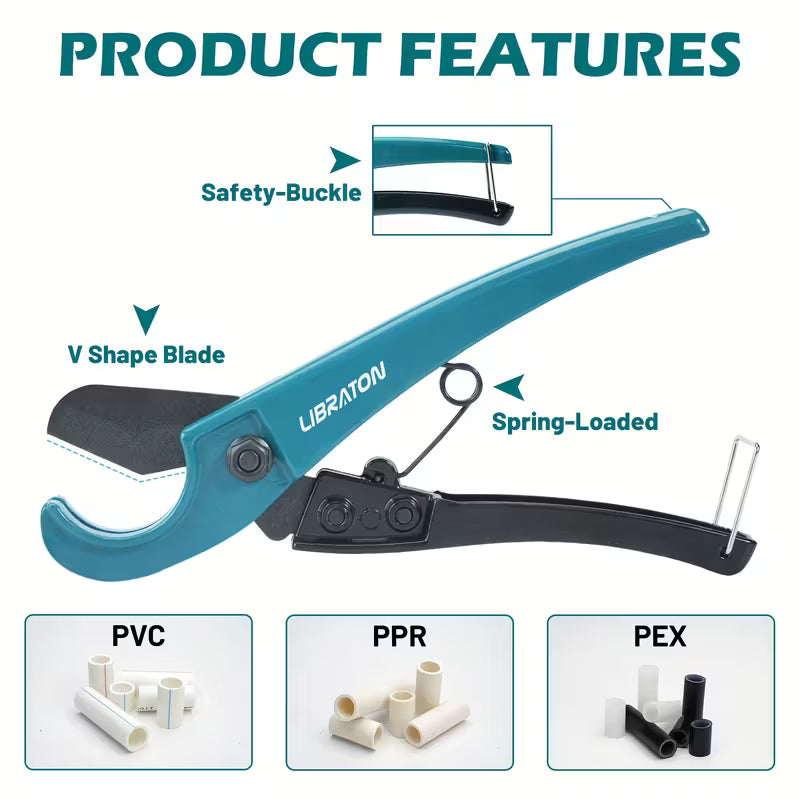 PEX Pipe Cutter 32mm - Professional Tube Cutting Tool for PEX, PVC & PPR